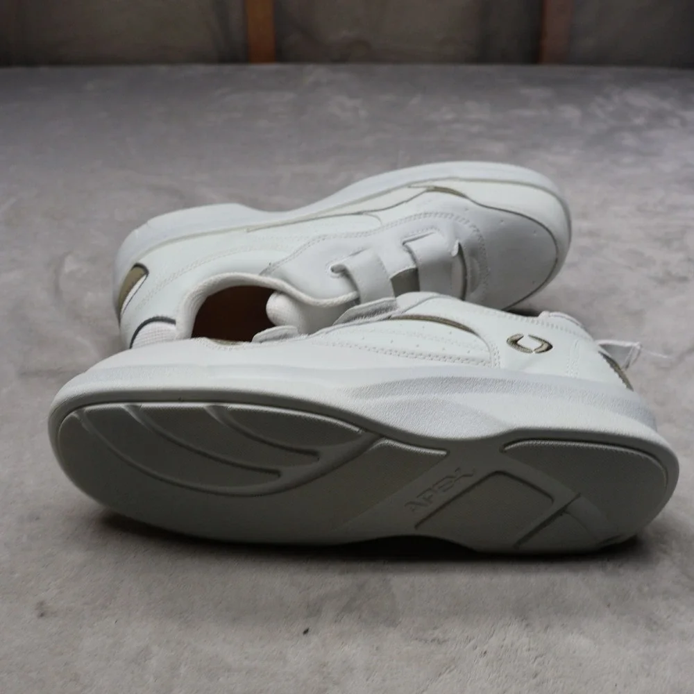 Apex Mens 10 Wide Walking Shoes‎ White Double Strap Ambulator Casual Comfort NEW